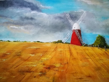 English Windmill Watercolour